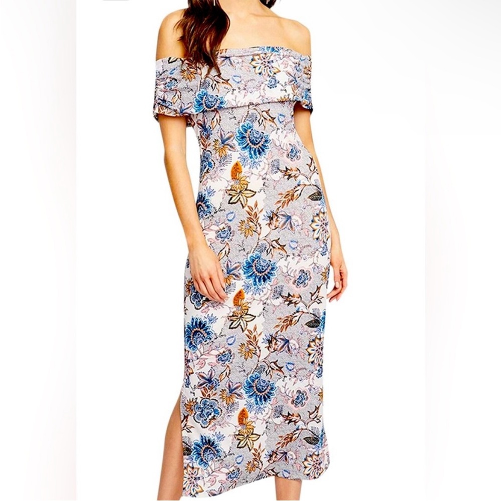 RACHEL Rachel Roy Midi Dress - Off Shoulder Strapless Midi Floral
Dress